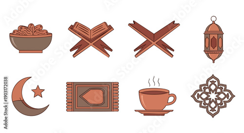 Symboles de Support du Coran, Iftar et Dévotion