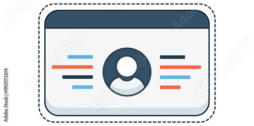 Digital Profile Illustration: An illustrative representation of an online profile or interface, showcasing user details with simple icons.