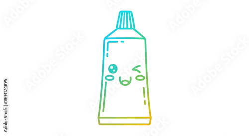 Cute winking tube illustration with colorful gradient outline design on a clean white background
