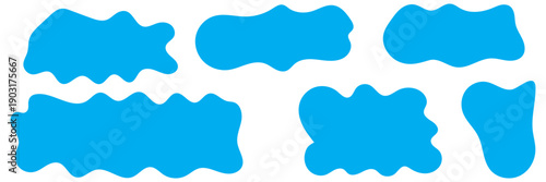 Abstract organic shapes set. Liquid organic blobs illustrations. Curve fluid shapes. Abstract liquid bubbles. Wavy different forms. Soft round pattern background. Round irregular forms.