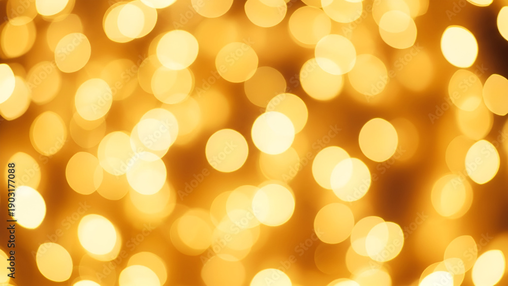 Obraz premium A warm and inviting abstract background filled with numerous soft, golden-orange bokeh light circles, creating a festive and dreamy atmosphere.