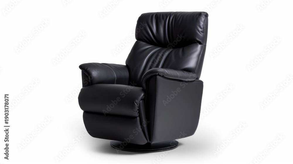 Fototapeta premium Comfortable Black Recliner Chair with Modern Design for Living Room or Home Theater Seating