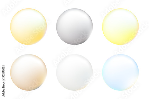 光沢のある立体グラデーションで仕上げた丸型シンプルバッジ背景セット