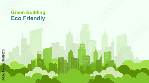 Green Building and Eco Friendly City Concept with ESG and Renewable Energy