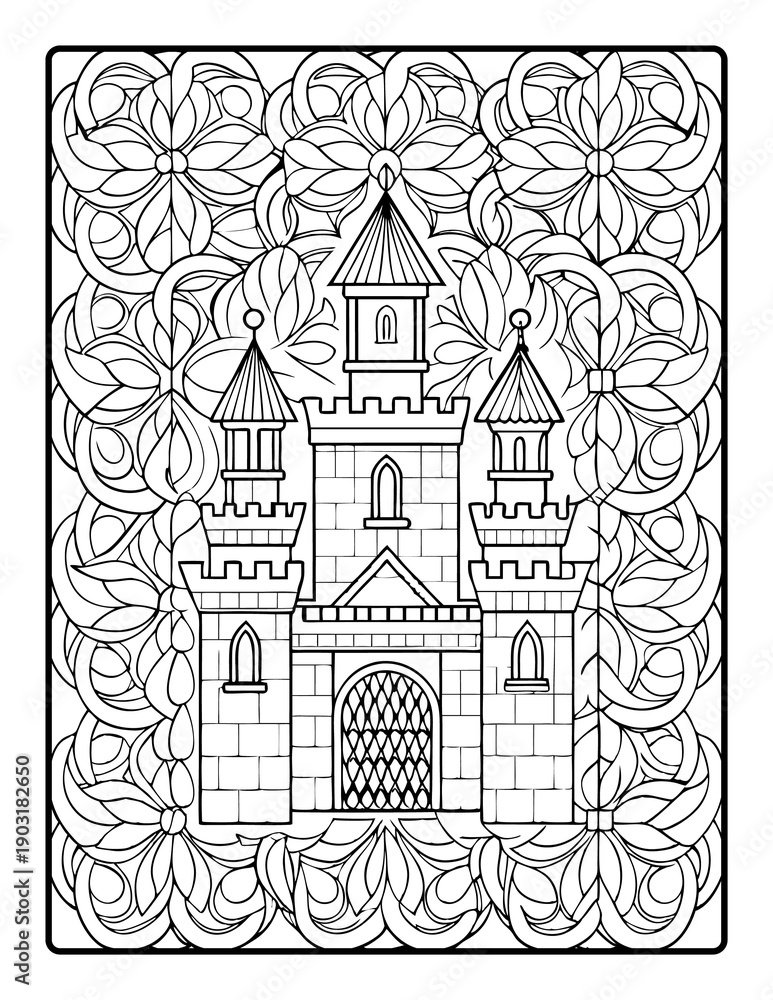 Naklejka premium Mandala Pattern High Quality Coloring Book Page