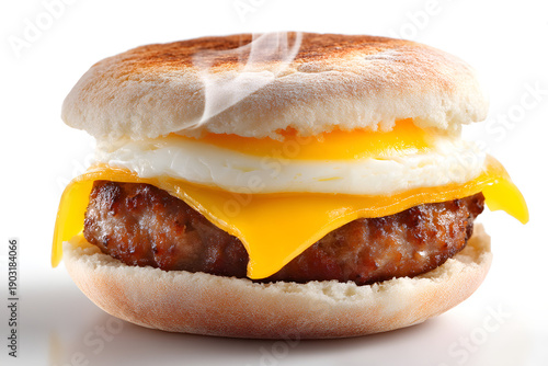 Wallpaper Mural Classic Breakfast Sandwich on Toasted English Muffin with Savory Sausage, Egg, and Melted Cheese Torontodigital.ca