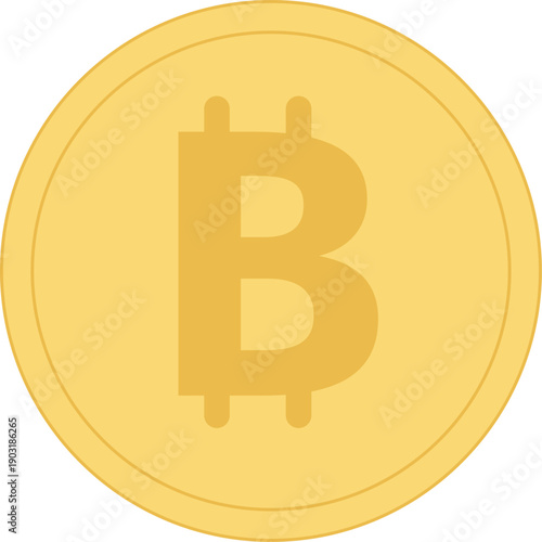 Bitcoin golden coin icon. Crypto investment symbol