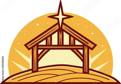 Nativity scene background illustration. Christmas nativity background design. Nativity holy family background. Nativity stable scene illustration. Nativity religious holiday background