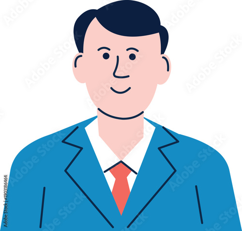 Businessman avatar. Male office manager color icon