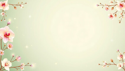 floral background with flowers and butterflies