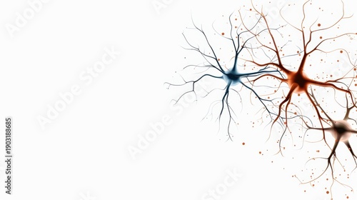 Wallpaper Mural Abstract representation of neurons with vivid colors showcasing connectivity and communication in the human brain Torontodigital.ca