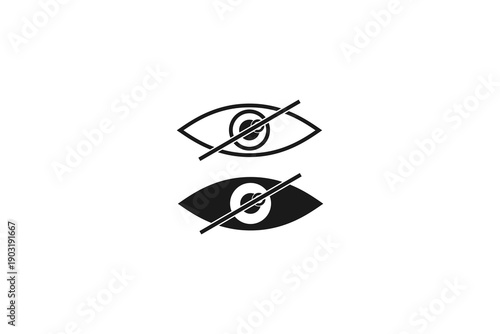 solid and outline icon of eye hidden