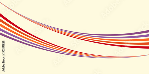 Abstract colorful 70s background vector. Vintage retro wallpaper with rainbow stripes and wavy lines. A 1970 color illustration suitable for posters, banners, decorative items and wall art.