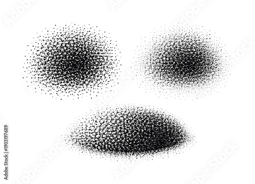 Random speckle dot pattern A random speckle dot pattern object shown in three views including flat front view, density-shifted view, and