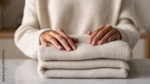 A woman's hands folding a n...