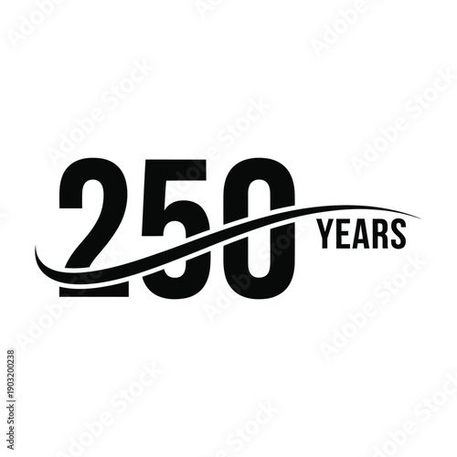 250 Years Anniversary Minimal Typography Logo Design