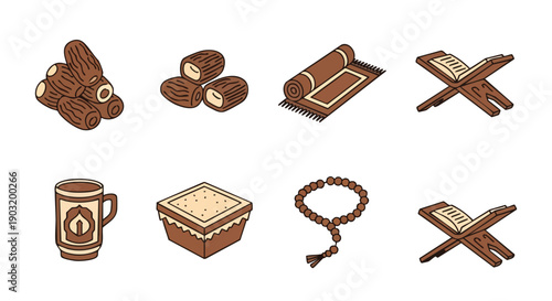 Jeu dIcônes Duotone Sacrées du Ramadan Rihal