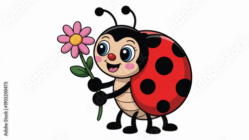A cartoon illustration of a cute ladybug character with a cheerful expression, large blue eyes, and rosy cheeks (3)_traced