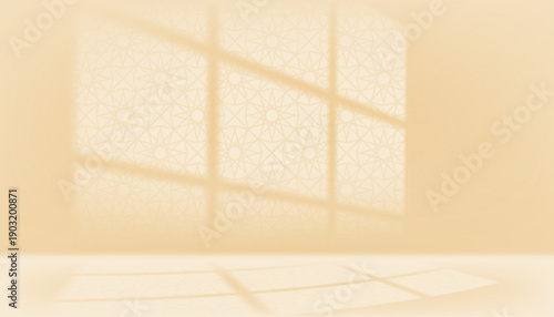 Islamic Background ottoman design.Islamic pattern on brown floor for Eid Mubarak,Ramadan Kareem,Mawlid design. Vector Illustration gold circle mandala geometric texture on wall for Eid al Fitr banner