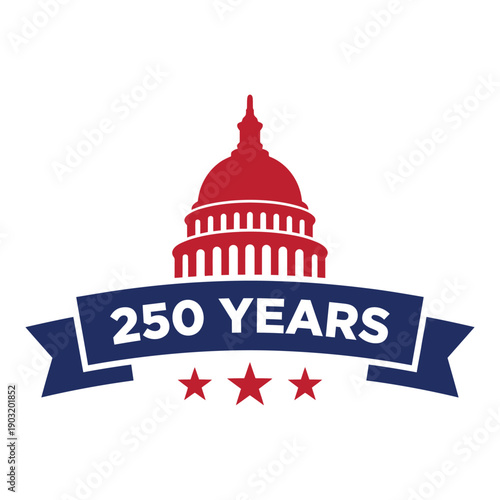 250 Years American Anniversary Emblem with Capitol Building