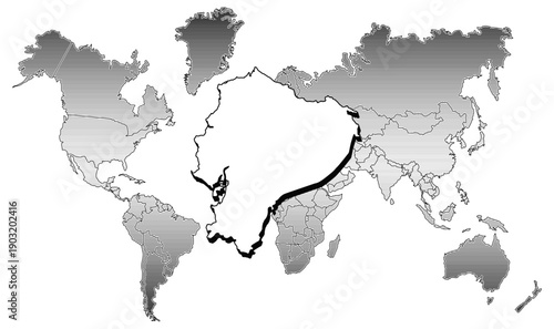 World Map showing Ecuador for Laser Engraver