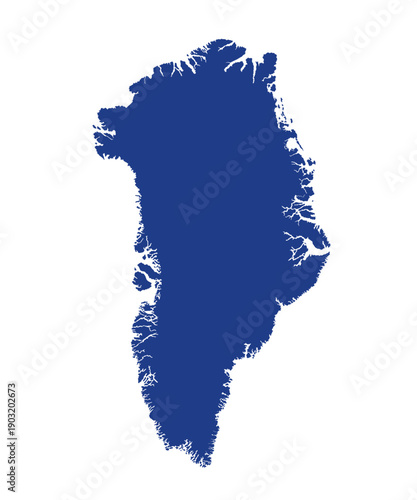 Greenland solid silhouette map vector illustration isolated country shape of Arctic island