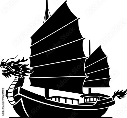 Vintage Sailing Ship Nautical Vector Silhouette