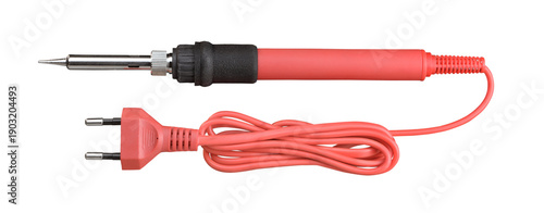 Red electric soldering iron