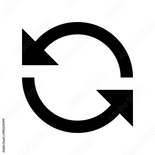 Black refresh button arrow logo flat icon