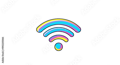 Colorful modern Wi-Fi signal icon representing wireless internet connectivity and digital