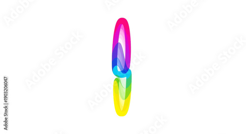 Vibrant gradient chain link connecting two oval shapes creating a stunning visual representation