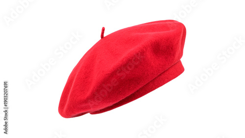 Photos french Red beret  isolated on transparent background