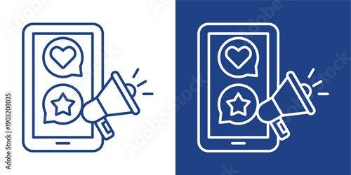 Social Media Branding Blue And White Icon Style Collection