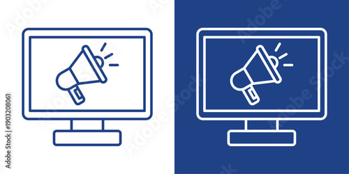 Digital Branding Blue And White Icon Style Collection