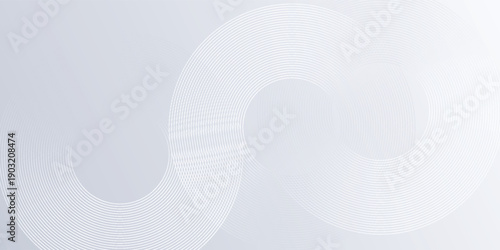 Circle lines abstract vector background. Minimal geometric circular grey pattern. Technology 3d medical design concept. Modern shiny rounded lines banner
