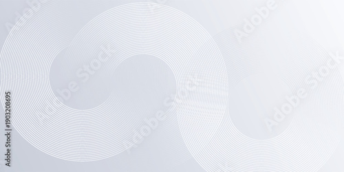 Circle lines abstract vector background. Minimal geometric circular grey pattern. Technology 3d medical design concept. Modern shiny rounded lines banner
