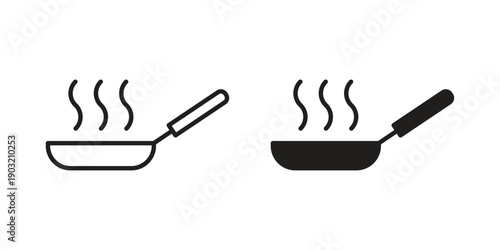 Frying pan icons for graphic design, logo, Web site, social media, UI, mobile app, vector illustration