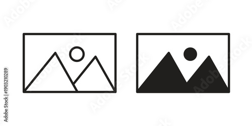 Gallery icons for graphic design, logo, Web site, social media, UI, mobile app, vector illustration