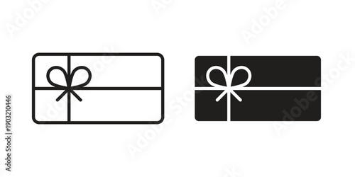 Gift card icons for graphic design, logo, Web site, social media, UI, mobile app, vector illustration