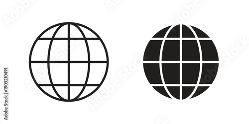 Globe icons for graphic design, logo, Web site, social media, UI, mobile app, vector illustration