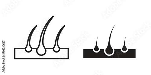 Hair icons for graphic design, logo, Web site, social media, UI, mobile app, vector illustration