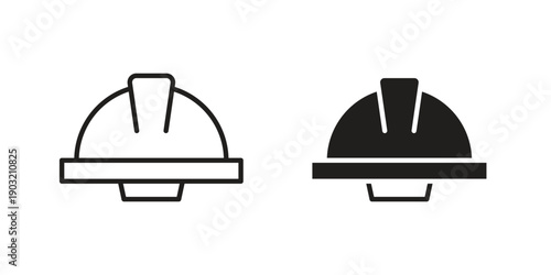Hard hat icons for graphic design, logo, Web site, social media, UI, mobile app, vector illustration