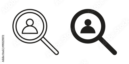 Hiring icons for graphic design, logo, Web site, social media, UI, mobile app, vector illustration