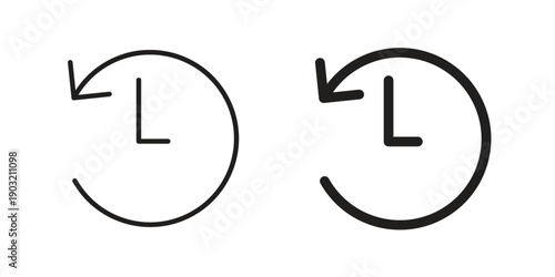 History icons for graphic design, logo, Web site, social media, UI, mobile app, vector illustration