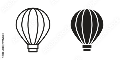 Hot air balloon icons for graphic design, logo, Web site, social media, UI, mobile app, vector illustration