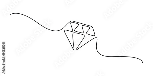 Minimalist continuous line drawing of a diamond, Concepts for a jewelry or luxury concept vector illustration
