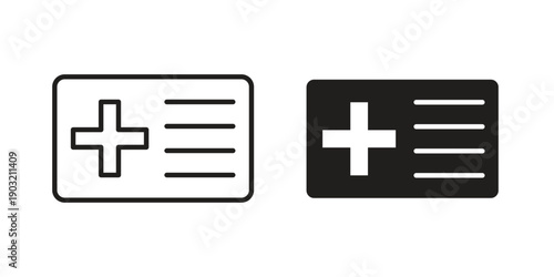 Insurance card icons for graphic design, logo, Web site, social media, UI, mobile app, vector illustration