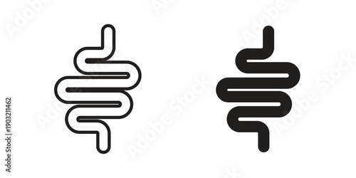Intestines icons for graphic design, logo, Web site, social media, UI, mobile app, vector illustration