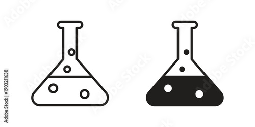 Lab flask icons for graphic design, logo, Web site, social media, UI, mobile app, vector illustration
