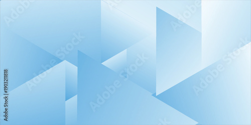 Abstract light blue geometric background with layered polygon shapes, minimalist design, soft gradient texture, modern digital style for technology, business, and creative use